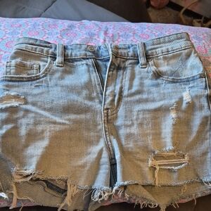 Eunina Light Blue Distressed Jean Shorts